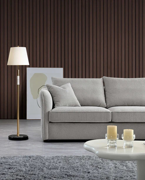 Aluxo Melby Pebble Taupe Boucle Corner Chaise Sofa | 4 Seater
